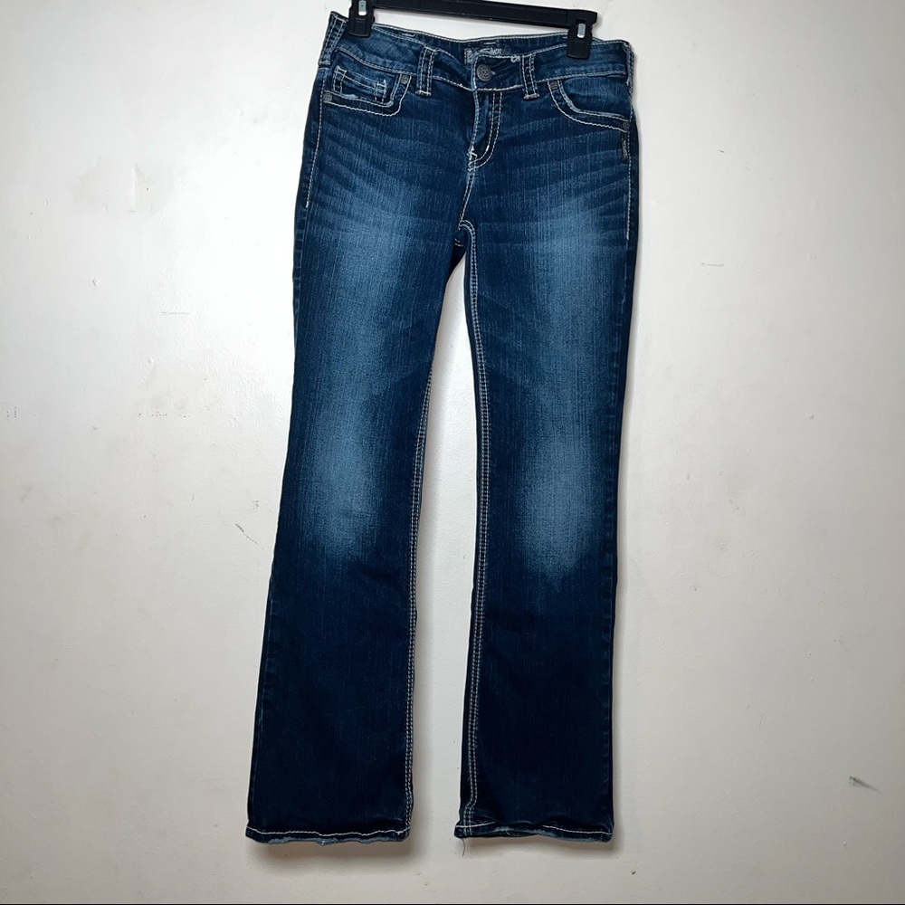 Silver Jeans Co Womens Suki Mid Slim Boot Dark Wash size W30 L31